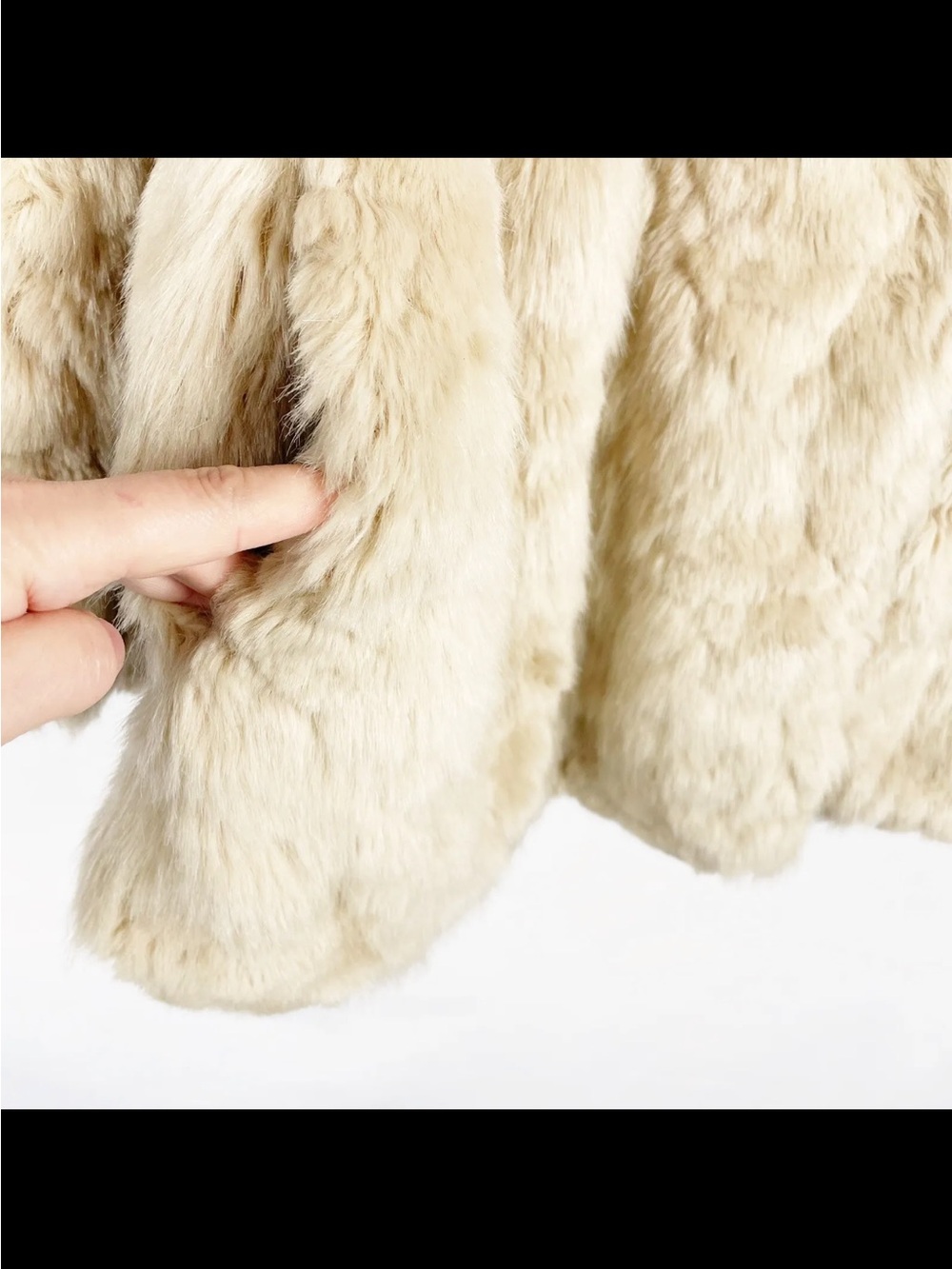 Zara Cream Faux Fur Coat Small - Picture 4 of 5